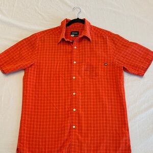 Marmot Men's Orange Plaid Button-Down Shirt
